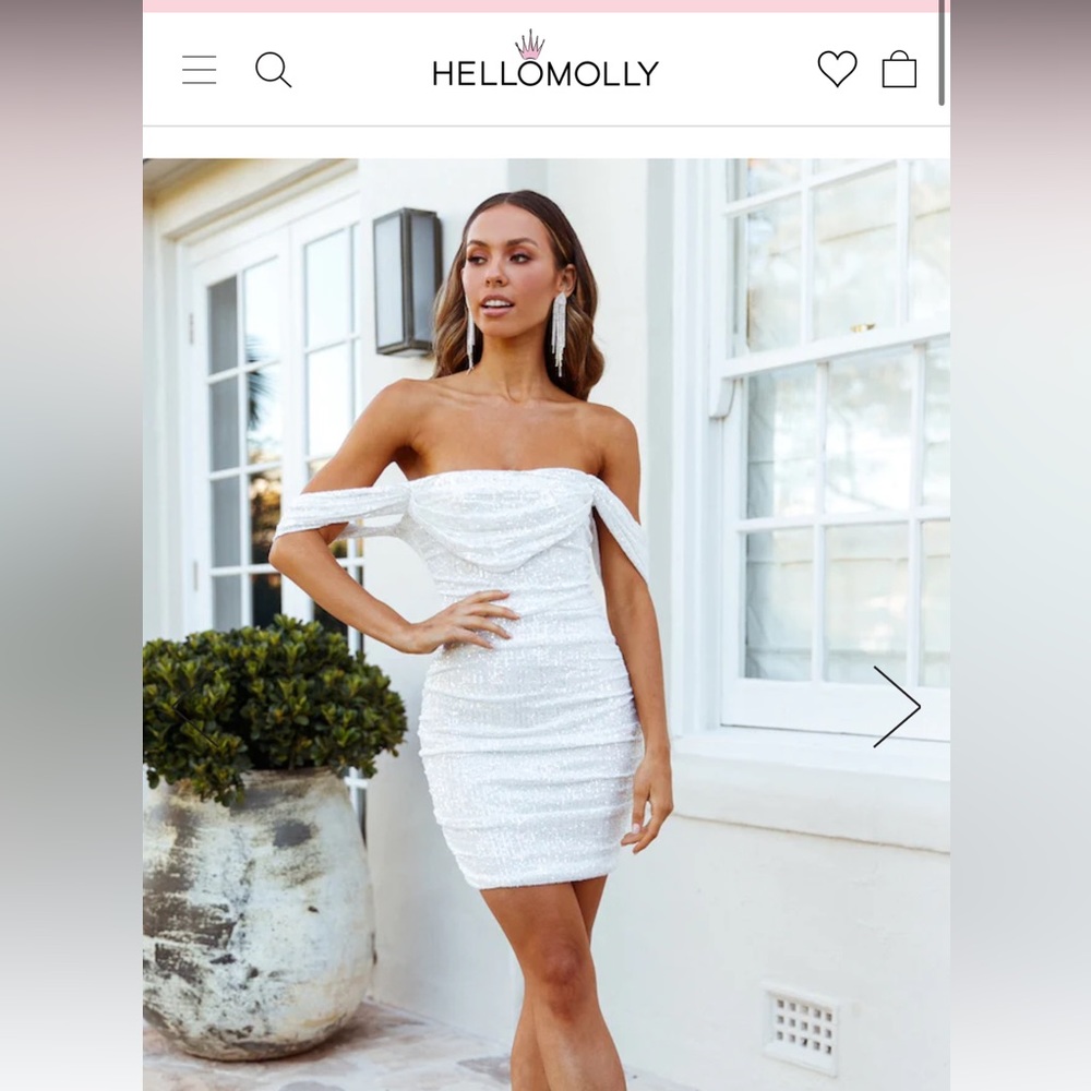 Sequin Hello Molly Off the Shoulder Mini Dress